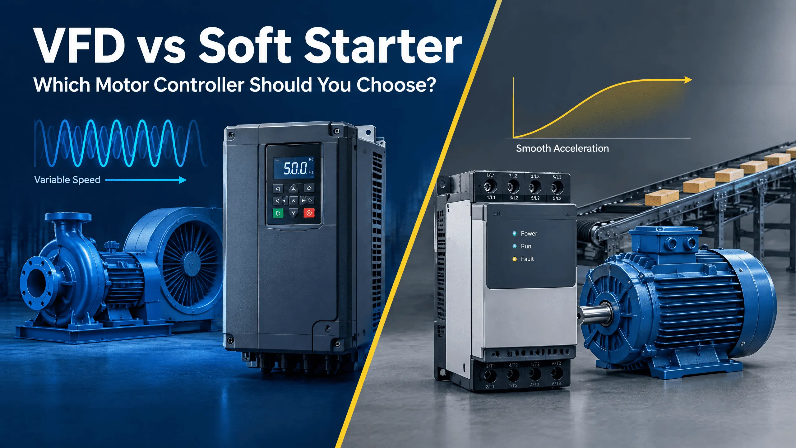VFD vs Soft Starter: Which Motor Controller Should You Choose in 2026?